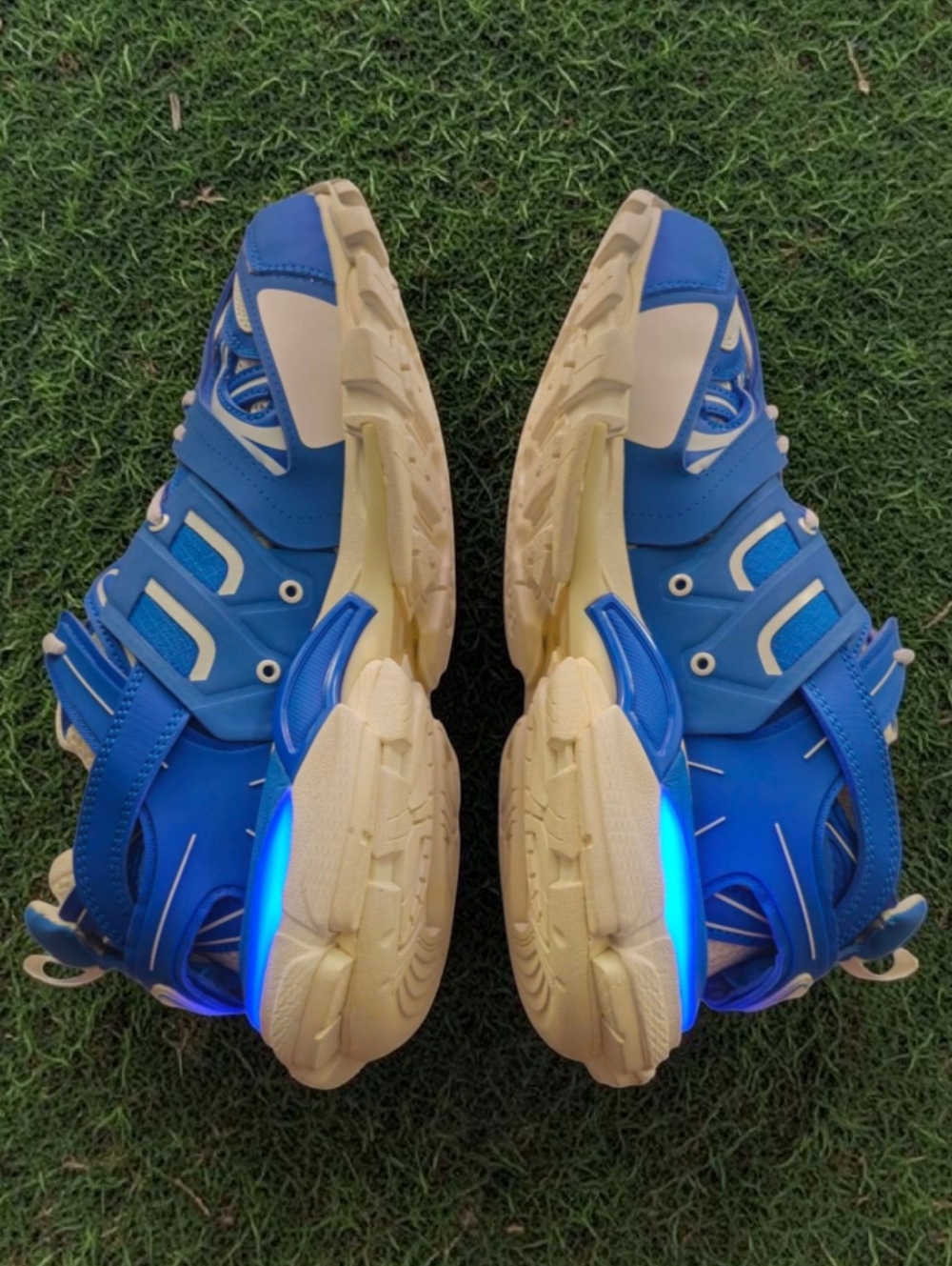 Balenciaga Track Sneakers LED Blue Sz M7/W10 New No Box - Picture 2 of 6